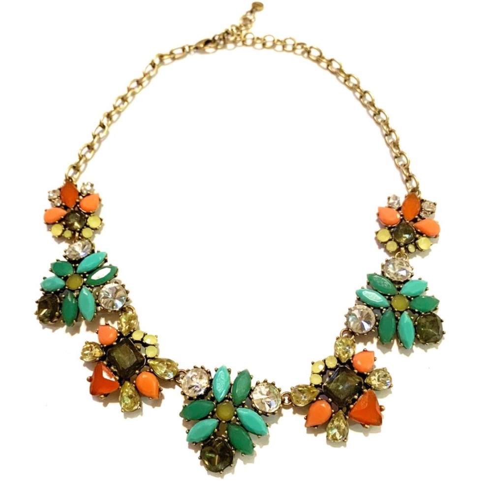 Stella & Dot | Retired Teal Coral & Crystal Elodie Statement Necklace - Picture 3 of 16